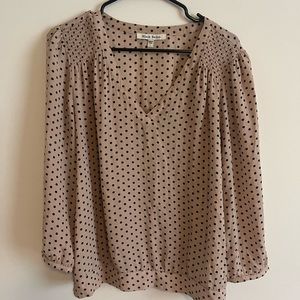 Women’s Long-Sleeve Polka Dot Blouse Size Large